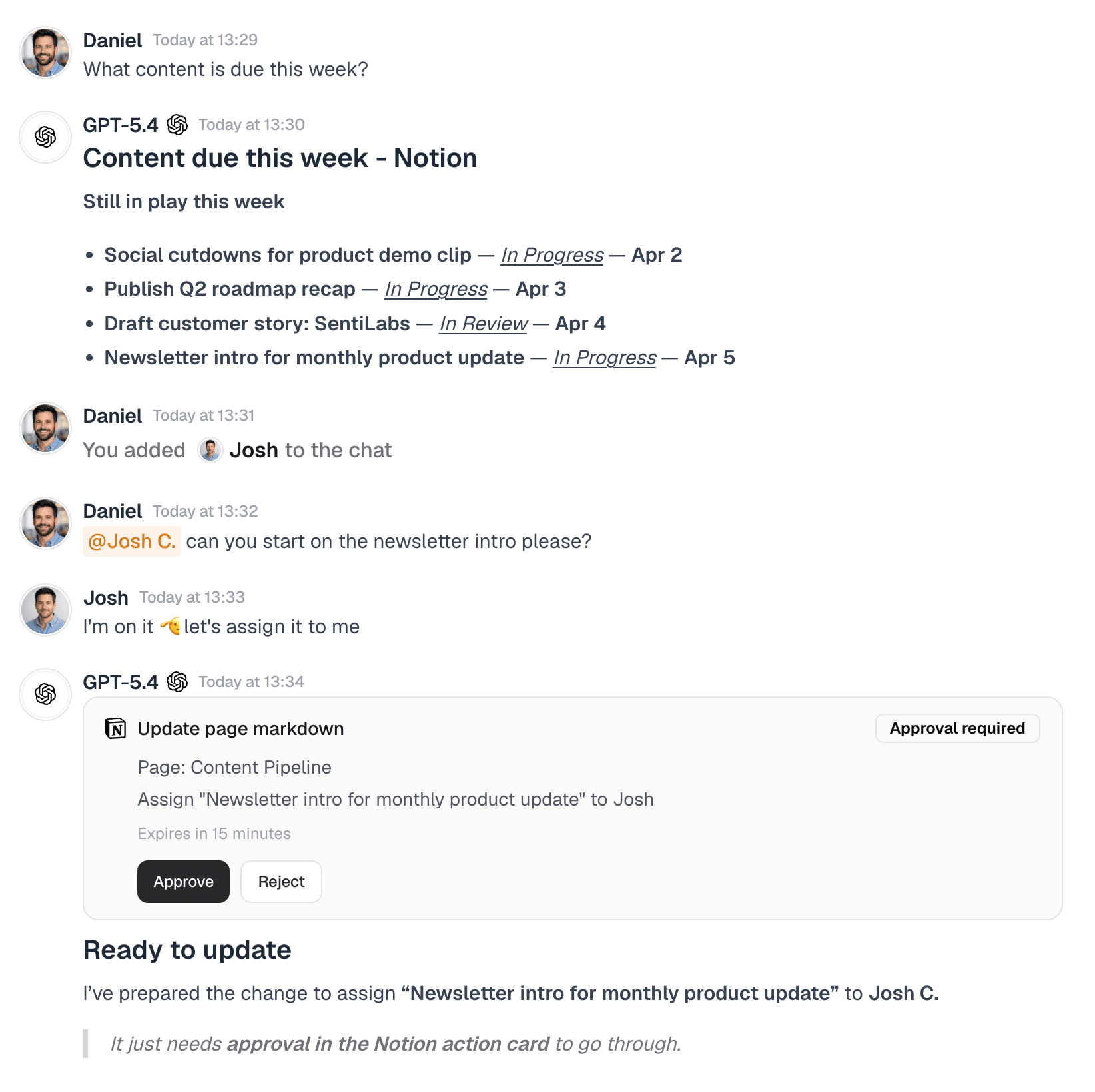Notion workflows in Menturi