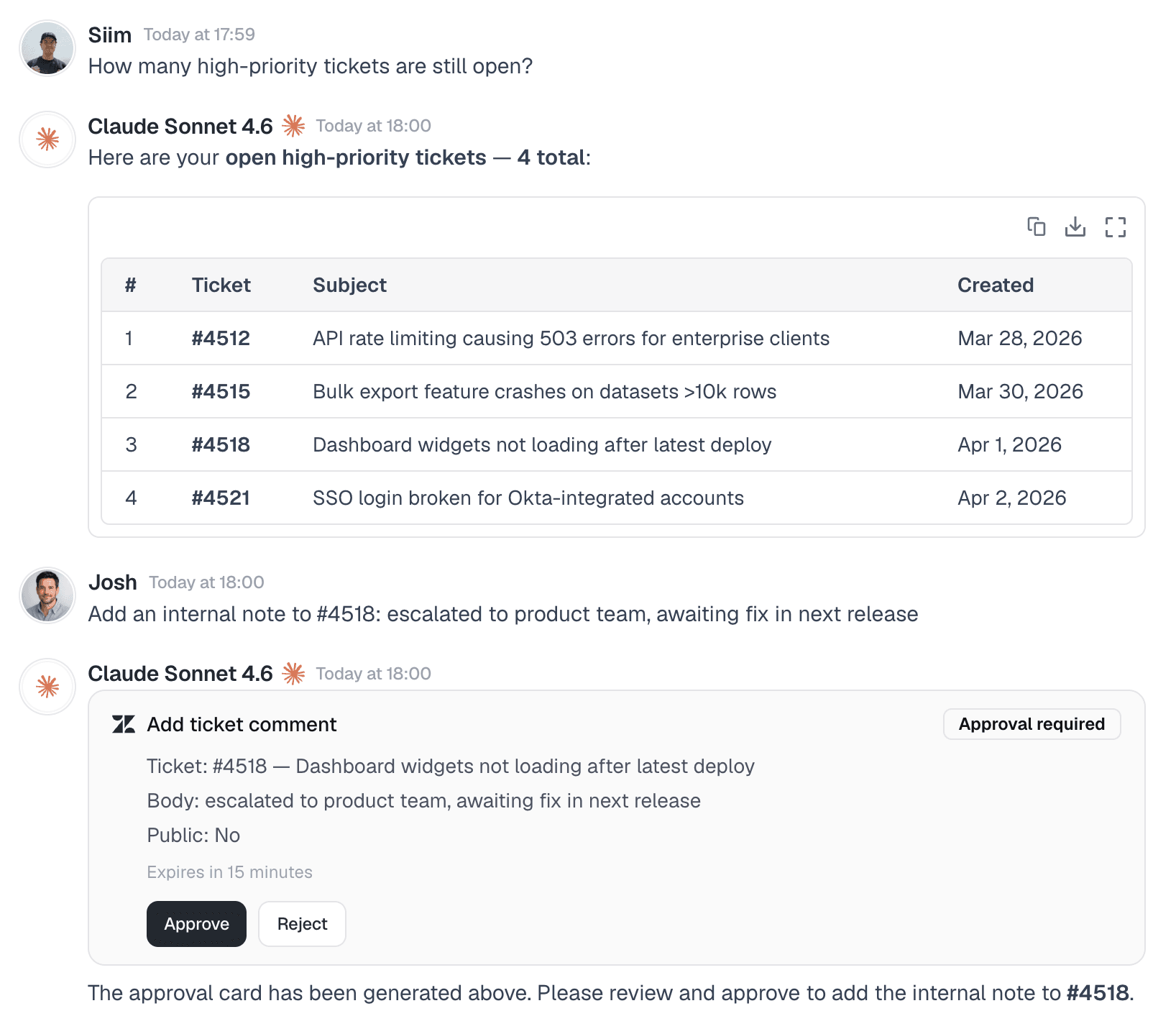 Zendesk workflows in Menturi